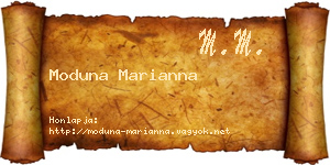 Moduna Marianna névjegykártya